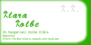 klara kolbe business card